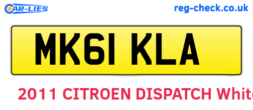 MK61KLA are the vehicle registration plates.
