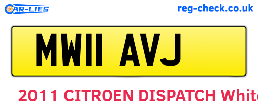 MW11AVJ are the vehicle registration plates.