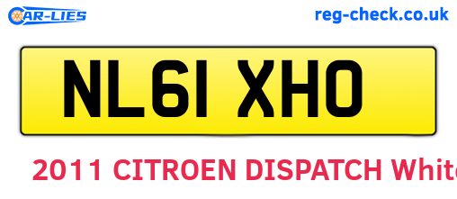 NL61XHO are the vehicle registration plates.