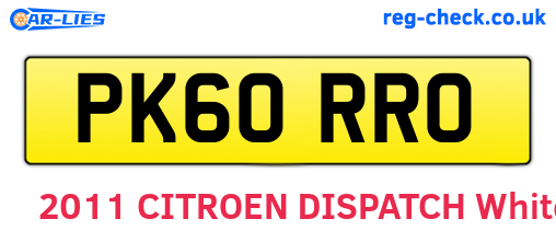 PK60RRO are the vehicle registration plates.
