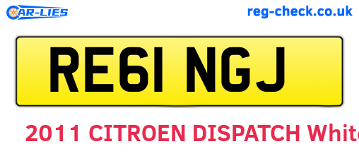 RE61NGJ are the vehicle registration plates.