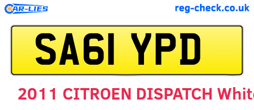 SA61YPD are the vehicle registration plates.