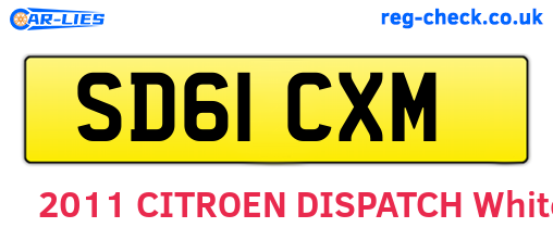 SD61CXM are the vehicle registration plates.