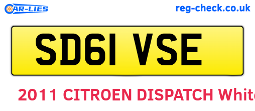SD61VSE are the vehicle registration plates.