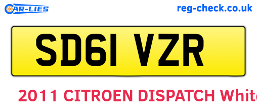 SD61VZR are the vehicle registration plates.