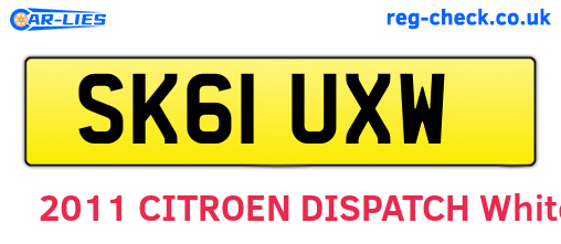 SK61UXW are the vehicle registration plates.