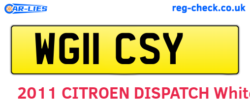 WG11CSY are the vehicle registration plates.