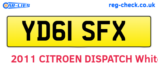 YD61SFX are the vehicle registration plates.