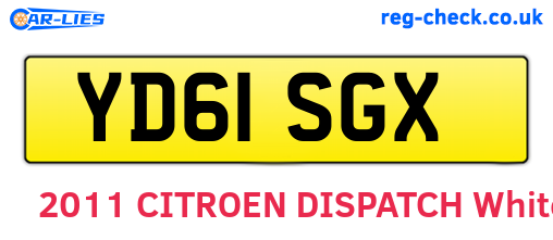 YD61SGX are the vehicle registration plates.