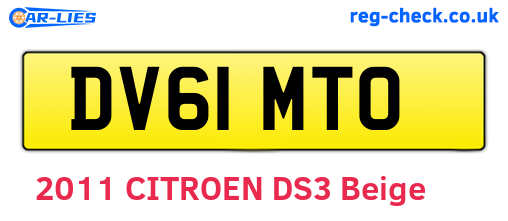 DV61MTO are the vehicle registration plates.