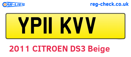 YP11KVV are the vehicle registration plates.