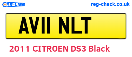 AV11NLT are the vehicle registration plates.