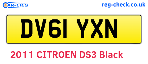 DV61YXN are the vehicle registration plates.