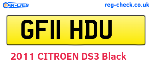 GF11HDU are the vehicle registration plates.