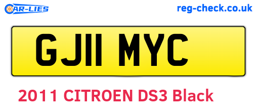 GJ11MYC are the vehicle registration plates.