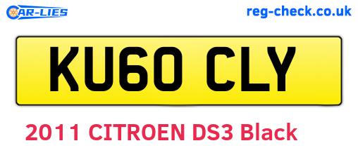 KU60CLY are the vehicle registration plates.
