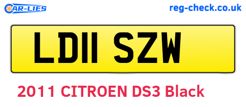 LD11SZW are the vehicle registration plates.