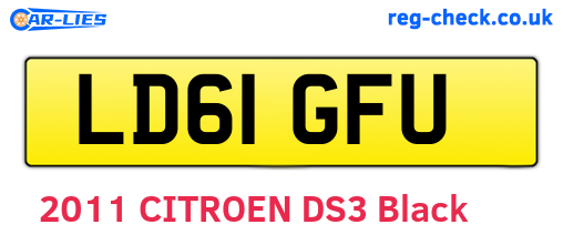 LD61GFU are the vehicle registration plates.