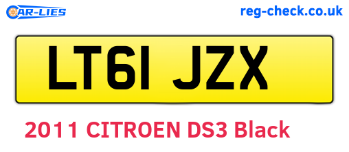 LT61JZX are the vehicle registration plates.