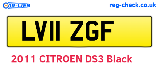 LV11ZGF are the vehicle registration plates.