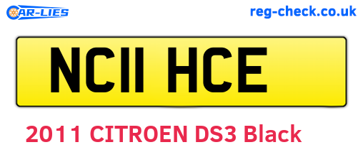 NC11HCE are the vehicle registration plates.