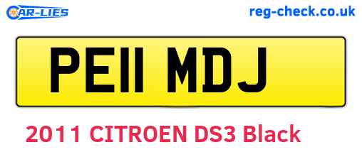PE11MDJ are the vehicle registration plates.