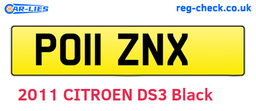 PO11ZNX are the vehicle registration plates.