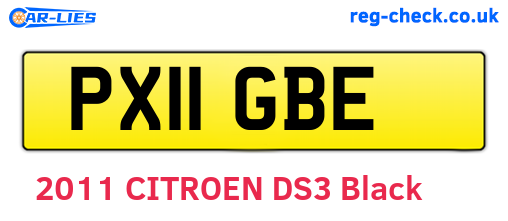 PX11GBE are the vehicle registration plates.