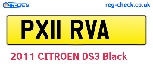 PX11RVA are the vehicle registration plates.