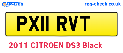 PX11RVT are the vehicle registration plates.