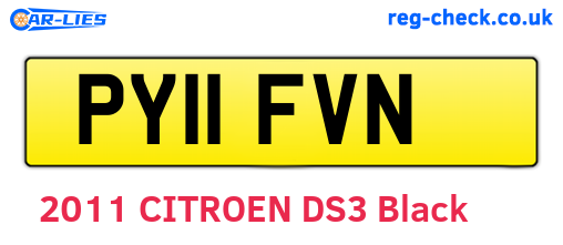 PY11FVN are the vehicle registration plates.