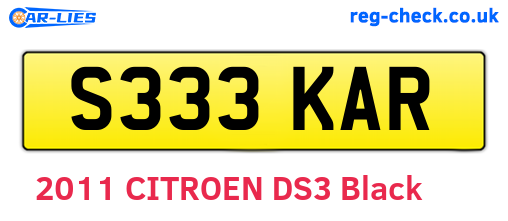S333KAR are the vehicle registration plates.