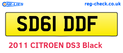 SD61DDF are the vehicle registration plates.