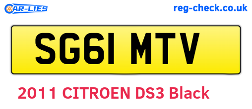 SG61MTV are the vehicle registration plates.