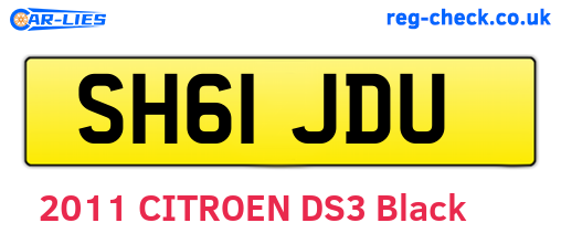 SH61JDU are the vehicle registration plates.