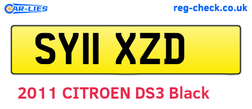 SY11XZD are the vehicle registration plates.