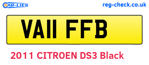 VA11FFB are the vehicle registration plates.