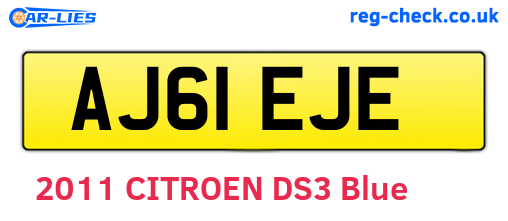 AJ61EJE are the vehicle registration plates.