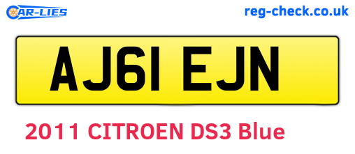 AJ61EJN are the vehicle registration plates.
