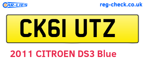 CK61UTZ are the vehicle registration plates.
