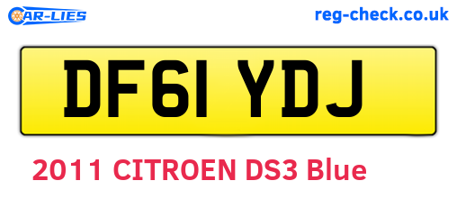 DF61YDJ are the vehicle registration plates.