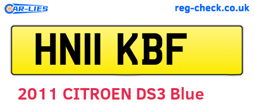 HN11KBF are the vehicle registration plates.
