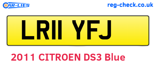 LR11YFJ are the vehicle registration plates.