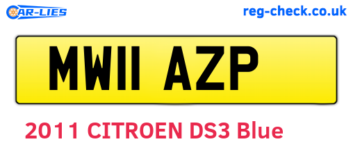 MW11AZP are the vehicle registration plates.
