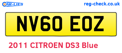 NV60EOZ are the vehicle registration plates.
