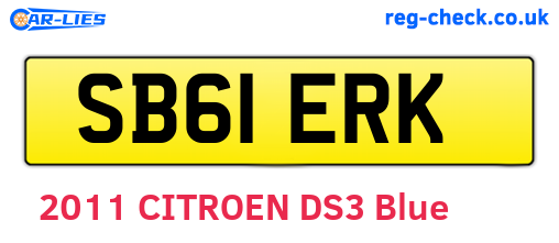 SB61ERK are the vehicle registration plates.