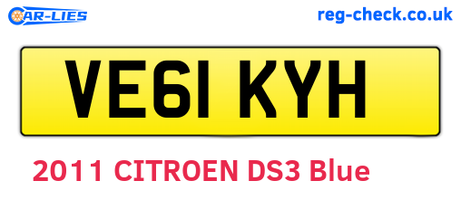 VE61KYH are the vehicle registration plates.