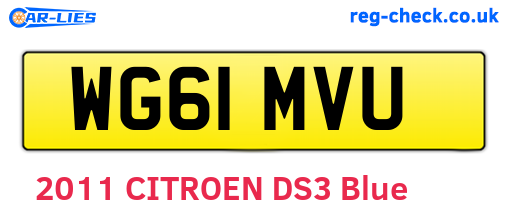 WG61MVU are the vehicle registration plates.