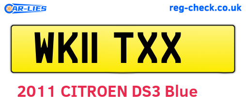 WK11TXX are the vehicle registration plates.