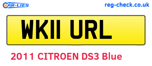 WK11URL are the vehicle registration plates.